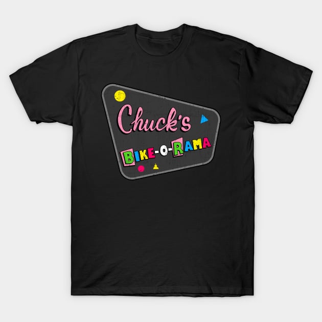 Chuck's Bike-O-Rama - Pee Wee Herman Bike Shop T-Shirt by Sachpica